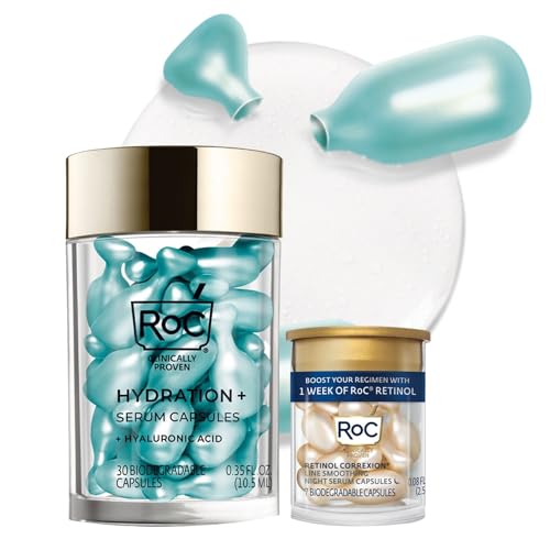 RoC Multi Correxion Hyaluronic Acid Night Serum Capsules (30 CT) for Intense Hydration + RoC Retinol Capsules (7 CT), Anti-Aging Skin Care Wrinkle Beauty and Personal Care RoC Default Title