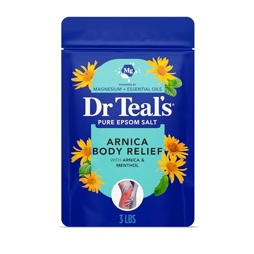 Dr Teal's Arnica Body Relief Epsom Salt Magnesium Soak with Menthol & Essential Oils, Muscle Recovery, 3 lbs Beauty and Personal Care Dr Teal's Default Title