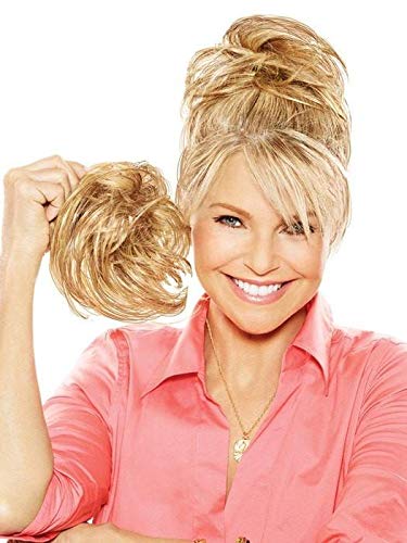 Christie Brinkey Hair Wrap (Pair of 2) - Color HT25 Med Golden Blonde - Natural Tone6" Shoulder Length Official Heat Friendly Synthetic Textured