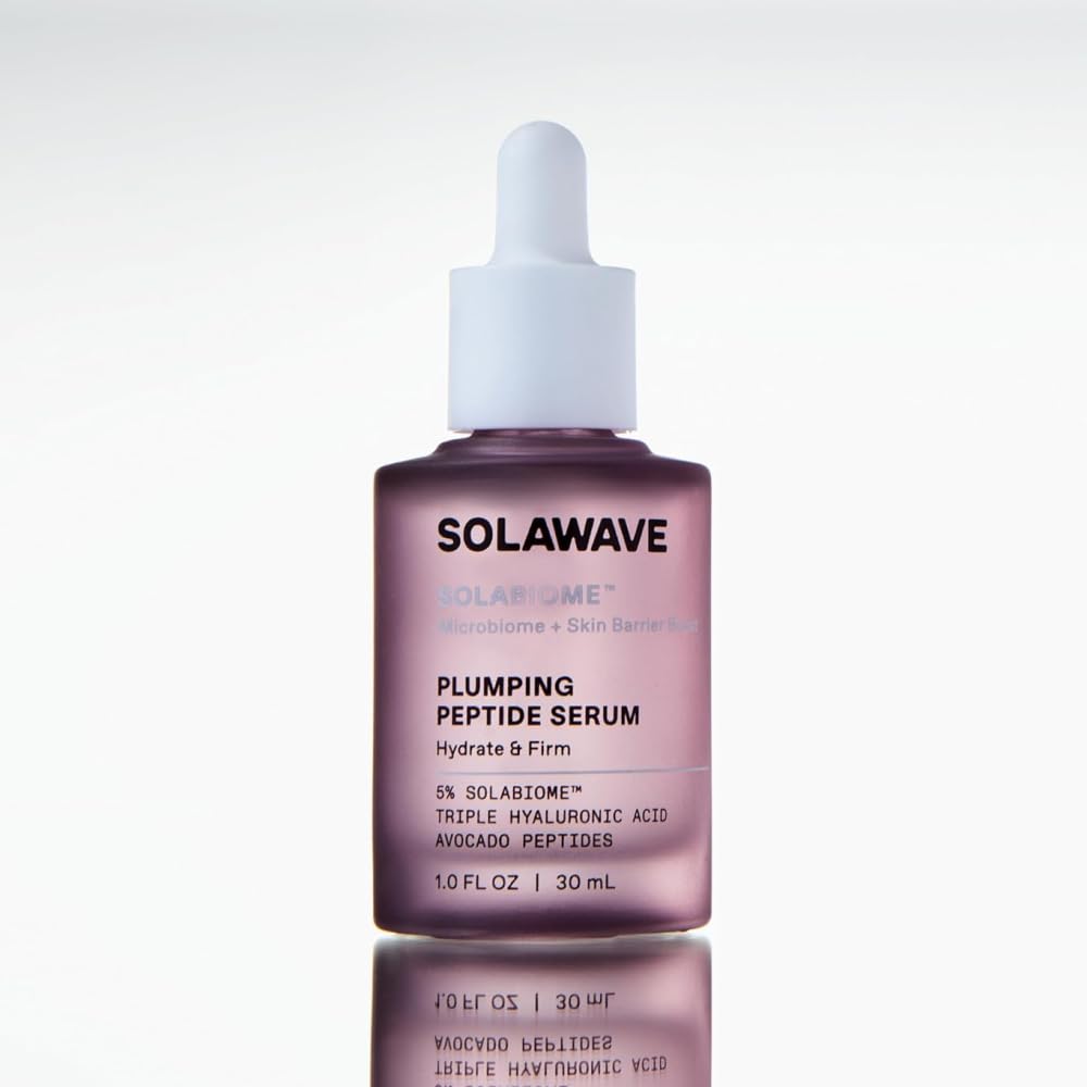 Solawave Plumping Peptide Lifting Serum with Triple Hyaluronic Acid, Probiotics, Avocado Vegan Peptides for Collagen and Radiant Complexion Beauty & Personal Care Solawave