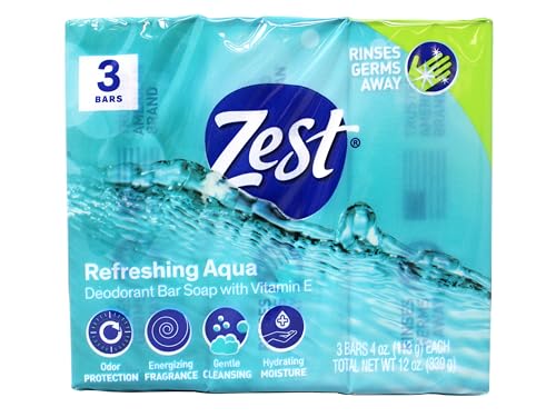 Zest Aqua Deodorant Bar Soap 3 ct (Pack of 12) Beauty & Personal Care Zest