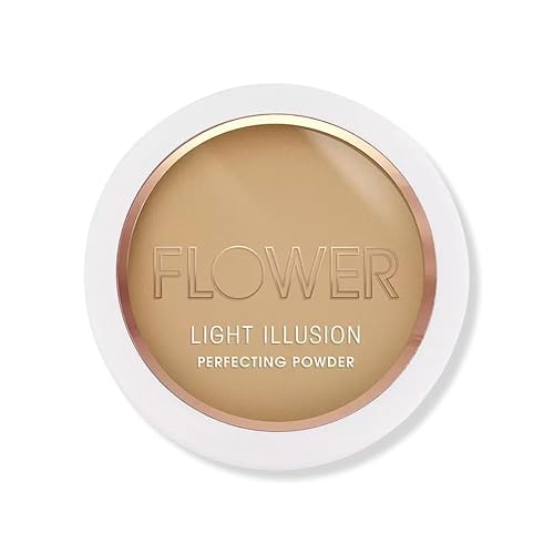 FLOWER Beauty By Drew Barrymore Light Illusion Perfecting Powder - Powder Foundation + Setting Powder for Makeup - Medium Buildable Coverage - Natural Beauty & Personal Care FLOWER BEAUTY