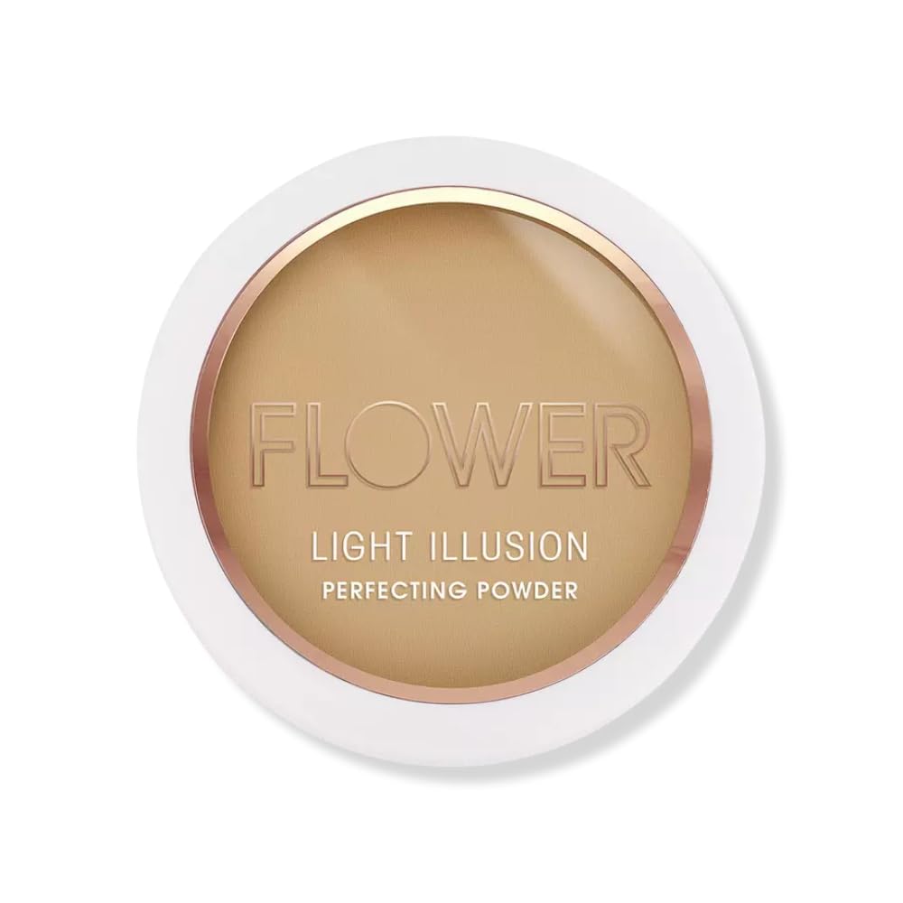 FLOWER Beauty By Drew Barrymore Light Illusion Perfecting Powder - Powder Foundation + Setting Powder for Makeup - Medium Buildable Coverage - Natural Beauty & Personal Care FLOWER BEAUTY