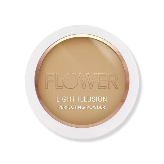 FLOWER Beauty By Drew Barrymore Light Illusion Perfecting Powder - Powder Foundation + Setting Powder for Makeup - Medium Buildable Coverage - Natural Beauty & Personal Care FLOWER BEAUTY