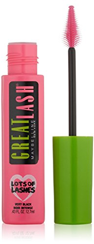 Maybelline Great Lash Lots of Lashes Washable Mascara, Very Black [141] 0.43 oz (Pack of 7)