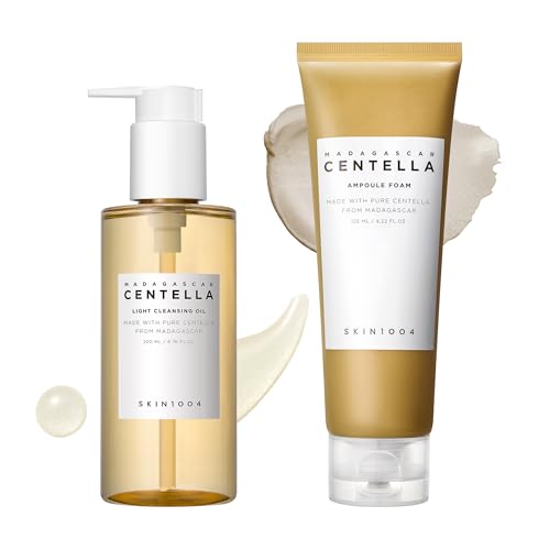 SKIN1004 Centella Double Cleansing Duo, Cleansing Oil 6.76 fl.oz & Ampoule Foam Cleanser 4.23 fl.oz, Korean Gentle Face Cleanser Gift Set, Makeup Beauty and Personal Care SKIN1004 Default Title