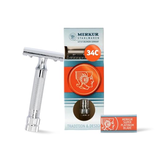 Merkur Mk34c Double Edge Razor with Heavy Duty Short Handle Beauty and Personal Care Merkur
