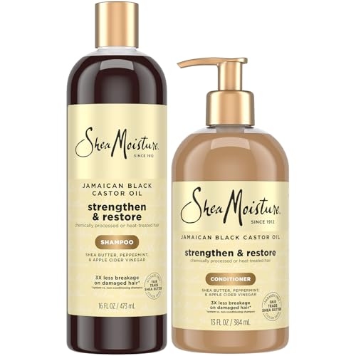 Shea Moisture Jamaican Black Castor Oil Clarifying Shampoo & Conditioner - Strengthen & Restore Sulfate-Free Shampoo & Conditioner Set with Shea Beauty & Personal Care Shea Moisture