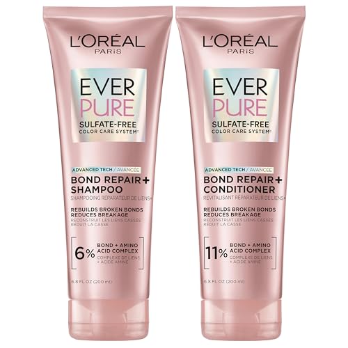 L'Oreal Paris Sulfate Free Bond Repair+ Shampoo and Conditioner Set with Bond + Amino Acid Complex, Strengthens and Repairs Damaged or Color Treated Beauty & Personal Care L'Oreal Paris
