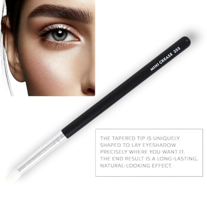 F.A.R.A.H Mini Crease Brush - Precision Eye Brush for Blending Powders & Creams - Soft Vegan Bristles - Brass Ferrule & Wooden Handle Beauty & Personal Care F.A.R.A.H
