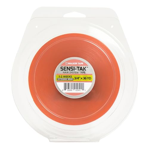 Walker Tape Sensi-Tak Hairpiece Roll 3/4" x 36 Yards, Extended Wear Wig Tape Double Sided Ultra Hold for Poly Systems, Clear Lace Wig Adhesive for