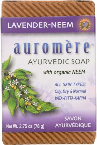 Ayurvedic Bar Soap Lavender-Neem by Auromere - All Natural Handmade and Eco-friendly Bar Soap for Sensitive Skin - 2.75 oz bars - 12 Pack Beauty & Personal Care Auromere