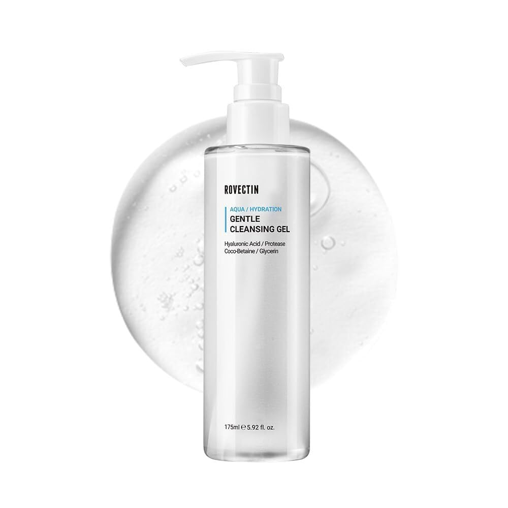 ROVECTIN Aqua Cleansing Gel (Conditioning Cleanser) Hydrating pH Balanced Facial Wash for Sensitive, Dry Skin | No Stripping, Fragrance-Free | Vegan Beauty & Personal Care ROVECTIN