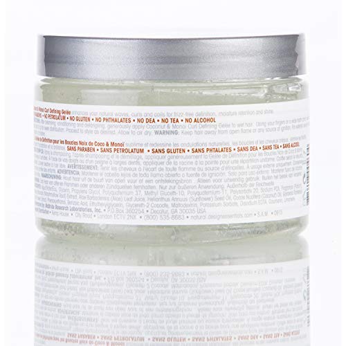 Design Essentials Natural Coconut & Monoi Curl Defining Gelée with Sunflower Oil, Lightweight Frizz Control for Curly & Coily Hair, 12 oz Beauty & Personal Care Design Essentials