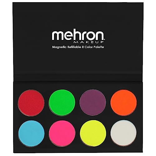 Mehron Paradise FX Neon UV Glow 8 Color Palette | Magnetic Refillable Special Effects Paint Palette | Professional Water Activated Paint for Raves Beauty & Personal Care Mehron