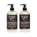 tgin Moisturizing Shampoo & Conditioner Duo for Curly, Coily and Wavy Hair, Sulfate Free, Moisturizes and Detangles Dry Hair, 13 oz (Set) Beauty & Personal Care Thank God It's Natural