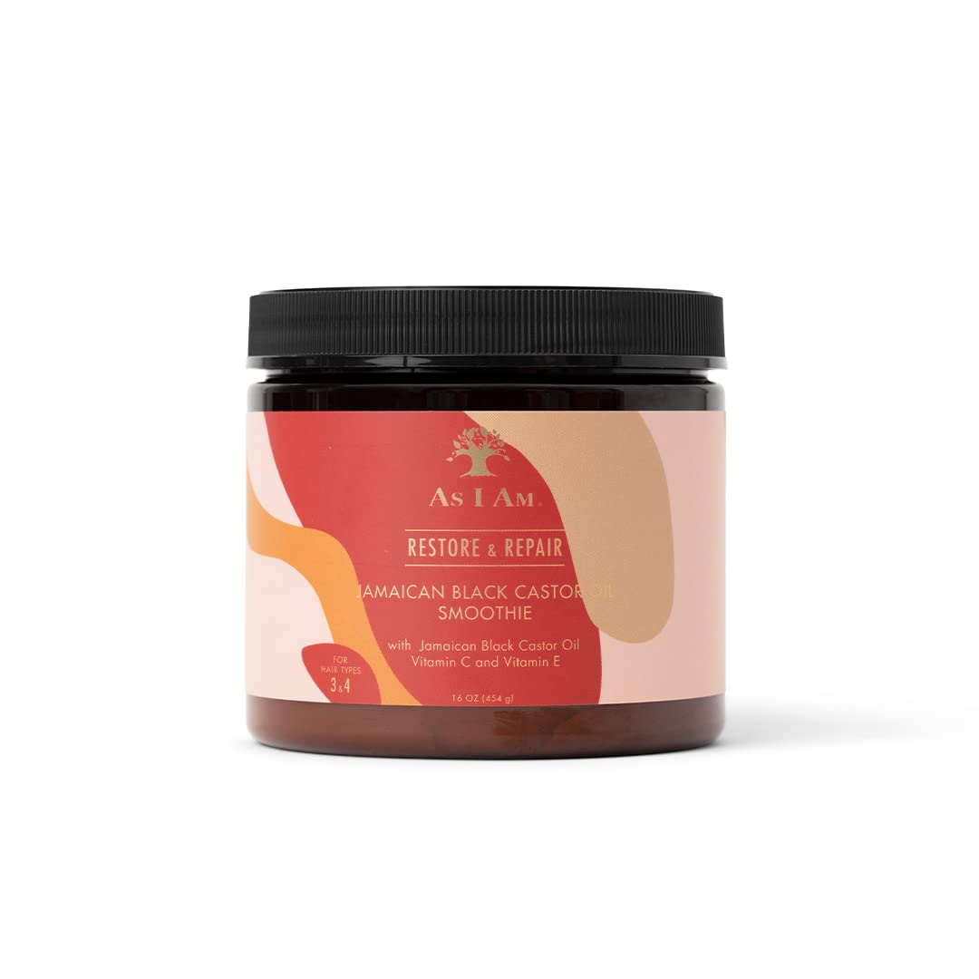 As I Am Jamaican Black Castor Oil Smoothie 16 oz - with Ceramide, Vitamin C & E - Enhanced Curl Definition - Lightweight - Strong Hold - Flake Free Beauty & Personal Care As I Am