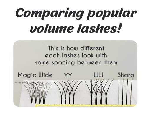 Amber Lash Double Volume YY Lash for Eyelash Extension Professionals, 0.07mm Thickness, Various Curls and Lengths