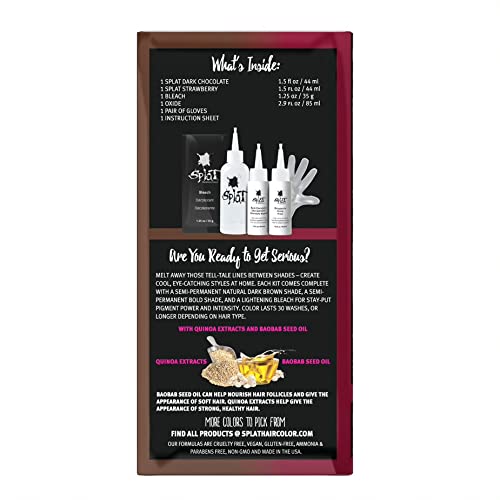 SPLAT MELTS COMPLETE KIT WITH BLEACH AND 2 SEMI-PERMANENT HAIR COLORS (Strawberry & Dark Chocolate) Beauty & Personal Care Splat