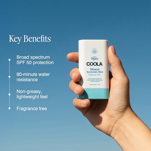 COOLA Organic Mineral Sunscreen SPF 50 Sunblock Stick, Dermatologist Tested Skin Care For Daily Protection, Vegan And Gluten Free, 0.6 Oz Beauty & Personal Care COOLA