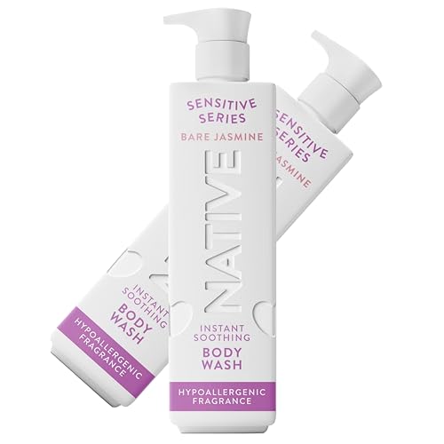Native Sensitive Series Hypoallergenic Fragrance Free 24-Hour Hydrating Body Wash - Bare Jasmine - 18 fl oz: Paraben-Free, Sulfate-Free, Plastic Pump Beauty & Personal Care Native