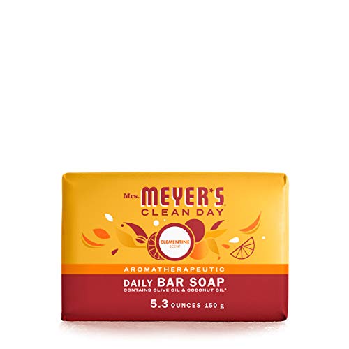 Mrs. Meyer's Clean Day's Bar Soap, Use as Body Wash or Hand Soap, Cruelty Free Formula Made with Essential Oils, Clementine Scent, 5.3 oz, 1 Bar Beauty & Personal Care Mrs. MEYER'S