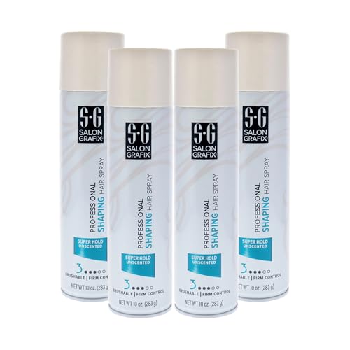 Salon Grafix Shaping Hair Spray - Flexible and Brushable - Hairspray for Women and Men - Professional Quality Results - Super Hold Unscented - 4 pc. Beauty & Personal Care Salon Grafix