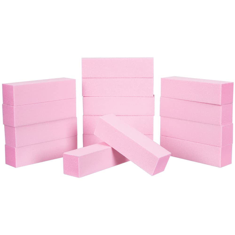 ForPro Professional Collection Pink Pedicure Block, 100/180 Grit, Three-Sided Pedicure Nail Buffer, 3.75” L x 1” W x 1” H, 15-Count Beauty & Personal Care ForPro Professional Collection