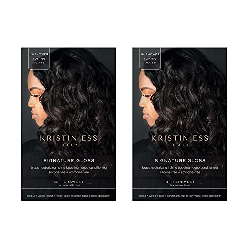 Kristin Ess The One Signature Hair Gloss - Bittersweet: Dark Neutral Brown (Pack of 2) Beauty & Personal Care Kristin Ess
