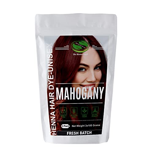 3 Packs Of Mahogany Henna Hair & Beard Color/Dye 100 Grams - Natural Hair Color, Plant-based Hair Dye - The Henna Guys Beauty & Personal Care The Henna Guys
