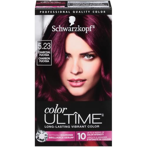Schwarzkopf Color Ultime 5.23 Charcoal Fuchsia Hair Dye, Permanent Intense Red with Diamond Brilliance, Fade-Resistant, Covers Grays, All Hair Beauty & Personal Care Schwarzkopf