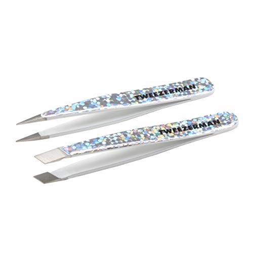 Tweezerman Hollygraphic Micro Mini Slant & Point Tweezer Set - Eyebrow Tweezers for Women and Men Beauty & Personal Care Tweezerman