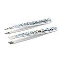 Tweezerman Hollygraphic Micro Mini Slant & Point Tweezer Set - Eyebrow Tweezers for Women and Men Beauty & Personal Care Tweezerman