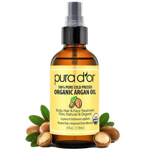 PURA D'OR USDA Organic Moroccan Argan Oil-100% Pure Cold-Pressed Virgin Grade-Treatment for Hair, Skin, Face, Body- Helps Dry Skin, Scalp Care, Split Beauty and Personal Care PURA D'OR Default Title