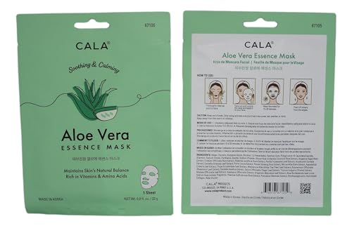 Cala essence facial mask sheets 5 count, 5 Count (Aloe Vera) Beauty & Personal Care Cala