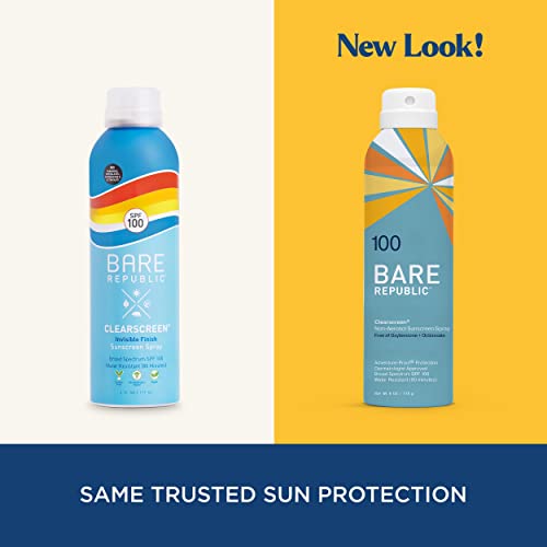 Bare Republic Clearscreen Sunscreen SPF 100 Sunblock Spray, Water Resistant with an Invisible Finish, 6 Fl Oz Beauty & Personal Care Bare Republic