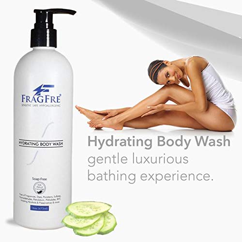 FRAGFRE Sensitive Body Wash 16 oz (2-Pack Gift Set) - Paraben Free Sulfate Free Body Cleanser - Hypoallergenic for Delicate and Flaky Skins - No Added Beauty & Personal Care FRAGFRE