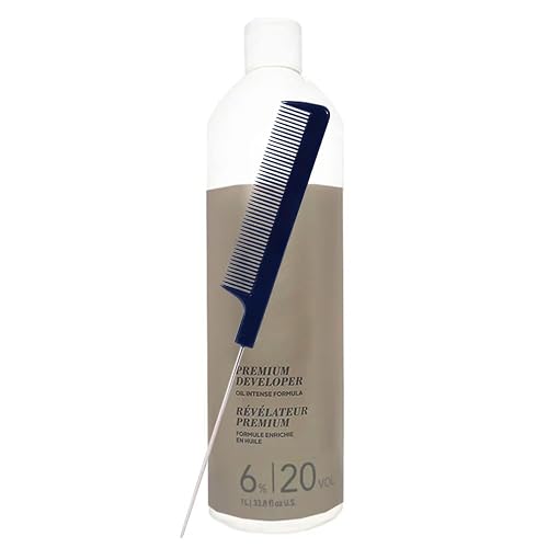 Blonde Me Developer 6% / 20 Volume 33.8 oz with Pin Tail Comb - Professional Hair Developer for Lightening and Toning Applications Beauty & Personal Care M Hair Designs