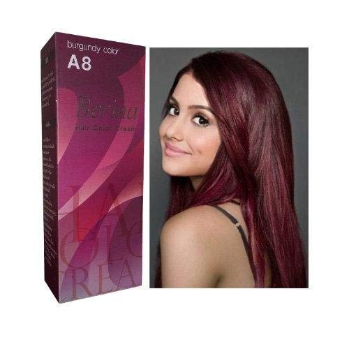 Berina Hair Color Cream Permanent A08 -Burgundy color Beauty & Personal Care Berina