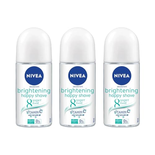 NIVEA Brightening Happy Shave 8 Superfood Roll-On Deodorant 50ml - 48H Odor Protection, Gentle on Skin, Brightens Underarms, Smooth Finish Beauty and Personal Care NIVEA
