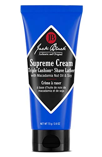 Jack Black Supreme Cream Triple Cushion Shave Lather - Shaving Cream Mens, Jack Black Shave Cream, 2.6 Fl Oz Beauty and Personal Care Jack Black Default Title