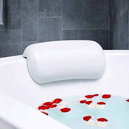 SPA Bath Pillow Non-Slip Bathtub Headrest Soft Waterproof Bath Pillows with Suction Cups Easy to Clean Bathroom Accessories (1pc) Beauty and Personal Care KODENG