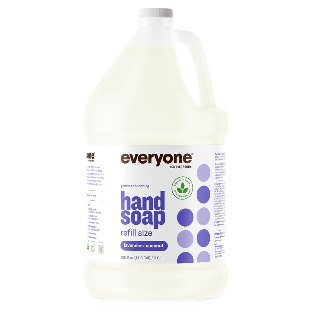 Everyone Liquid Hand Soap Refill, 1 Gallon, Lavender and Coconut, made with Essential Oils for kitchen and bathroom Beauty & Personal Care everyone for every body