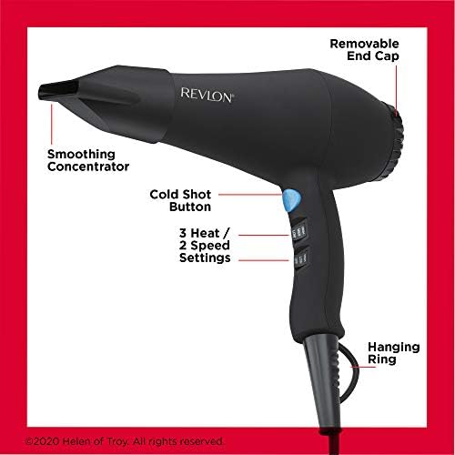 Revlon 1875W Smooth Brilliance AC Motor Hair Dryer | For Shiny, Smooth Hair Beauty & Personal Care Revlon