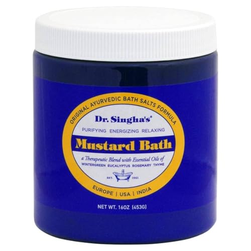 Dr. Singha's Mustard Bath Soak - Aromatherapy Bath Salts with Mustard Seed & Essential Oils for Muscle Relaxation, Stress Relief & Soothing - Epsom Beauty and Personal Care Dr. Singha's