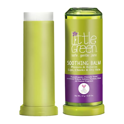 Little Green Kids Soothing Balm, Kids Skincare, Moisturizing Baby Lip Balm for Chapped Lips, Cheeks & Dry Skin, 0.45oz Beauty & Personal Care Little Green