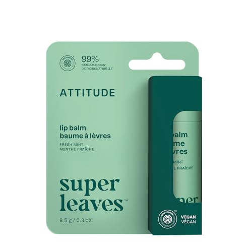 ATTITUDE Lip Balm, Natural Origin, Nourishes & Protects, Shea Butter, Coconut & Olive Oils, EWG Verified, For Dry Lips, Men and Women, Vegan, Fresh Beauty & Personal Care BIO SPECTRA ATTITUDE