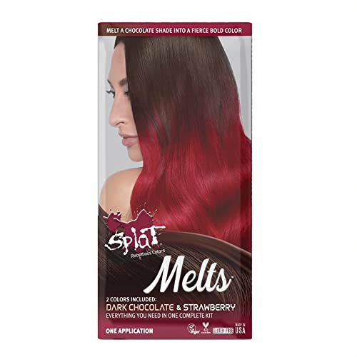 SPLAT MELTS COMPLETE KIT WITH BLEACH AND 2 SEMI-PERMANENT HAIR COLORS (Strawberry & Dark Chocolate) Beauty & Personal Care Splat