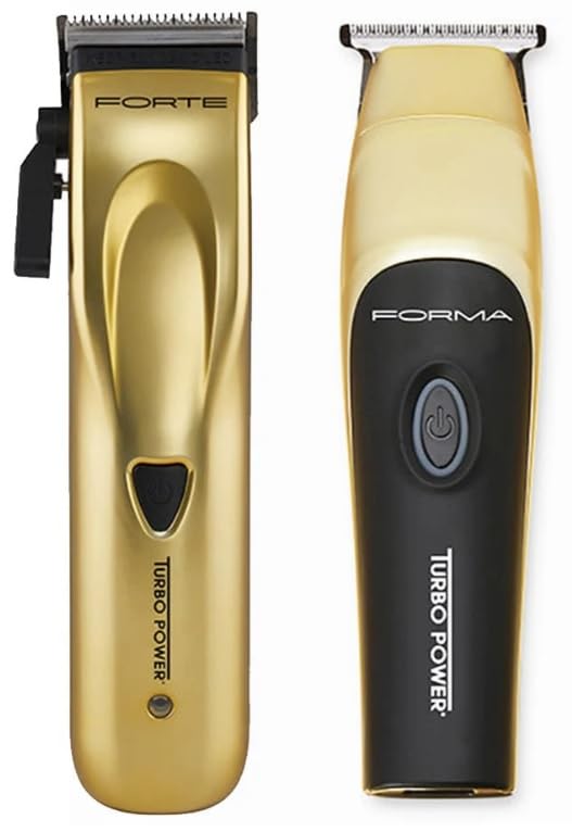 M Hair Designs Turbo Power Forte Clipper and Turbo Power Forma Trimmer Duo - Salon Professional Clipper and Trimmer Set - Professional Trimmer Beauty and Personal Care M Hair Designs