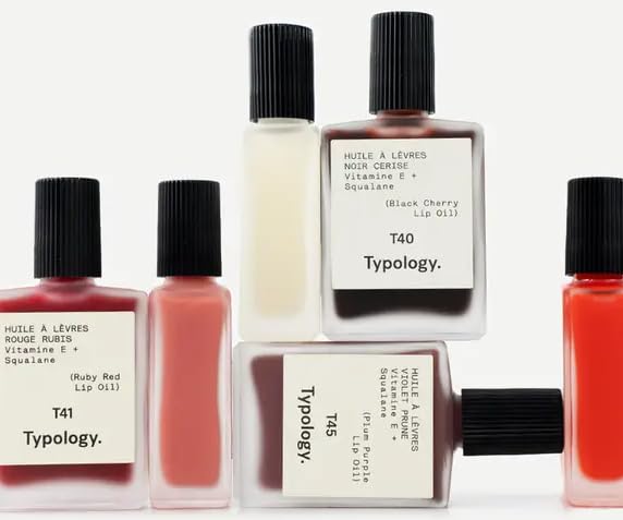 Typology Tinted Lip Oil - Shade 1 Ruby Red & Complimentary Sheet Masque Beauty & Personal Care Typology